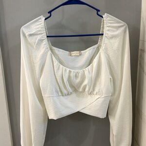 Altar'd State Cream Ruched Blouse